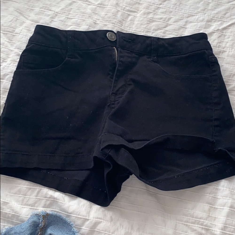 Black jean shorts